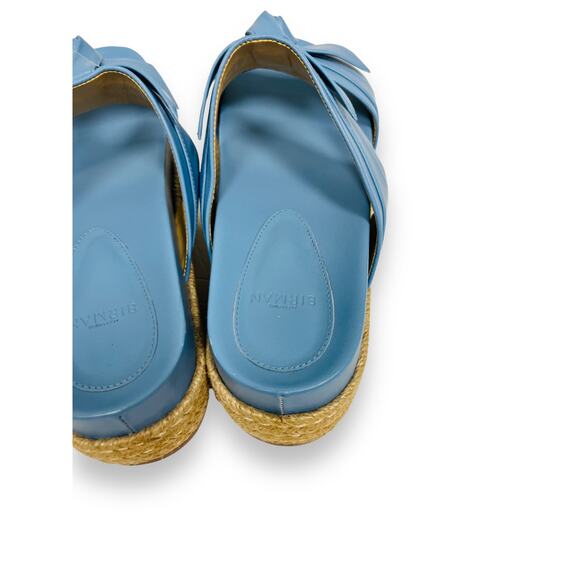 ALEXANDRE BIRMAN Blue Leather Knotted Clarita Platform Espadrille Slide EU 36.5 - Picture 8 of 9